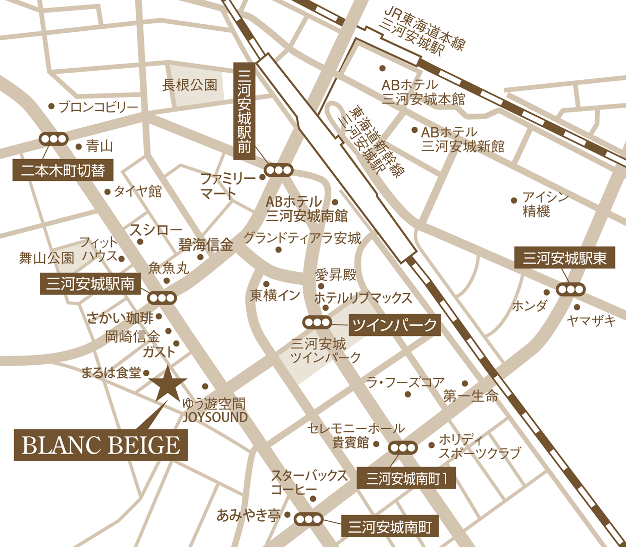 アクセス 地図 公式 ブラン ベージュ三河安城